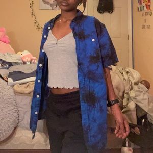 kids/men’s button up tie dye shirt
